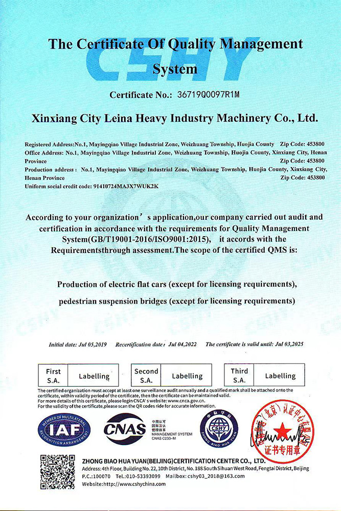 Certyfikat systemu zarządzania jakością